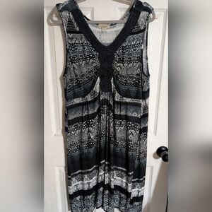One World Black and White Sleeveless Dress XL‎ 0091